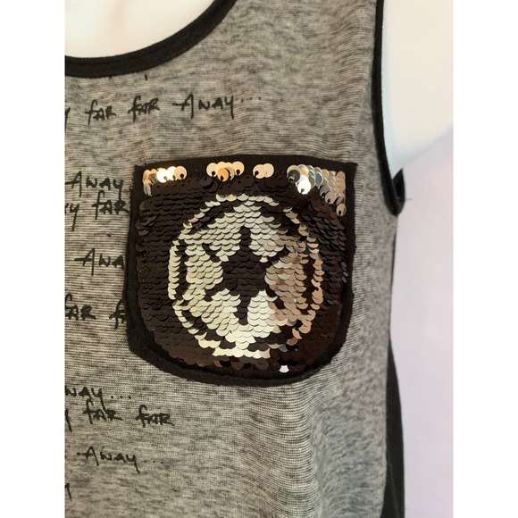Star Wars Embellished Pocket Girls Large 10-12 Black/Gray - Picture 2 of 8